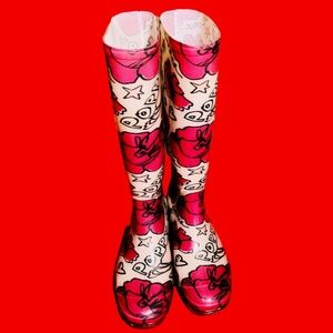 COACH Vintage Poppy Floral Rainboots - size 8